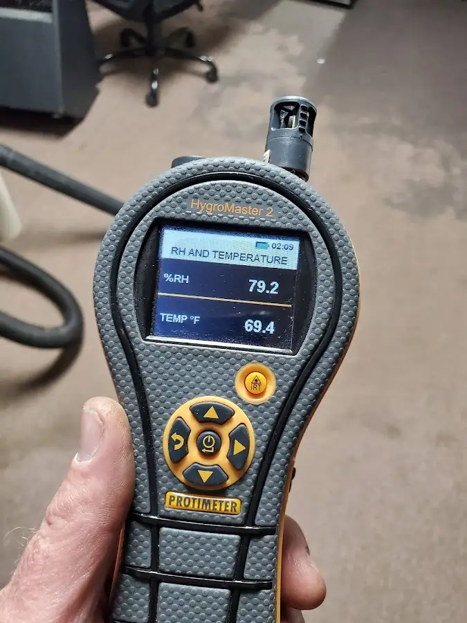 Moisture meter humidity assessment for Fire & Smoke Damage Restoration in Rome