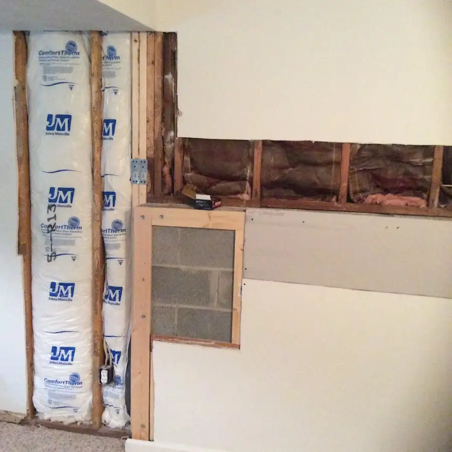 Wall insulation replacement during Contents Cleaning & Restoration in Rome